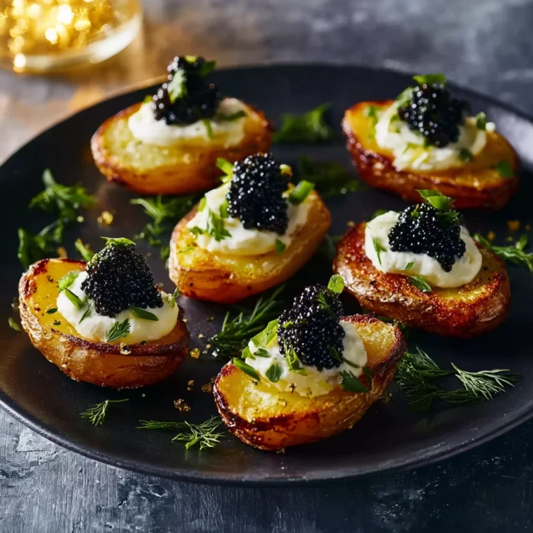 Crispy Smashed Potatoes Crme Frache Caviar Bliss