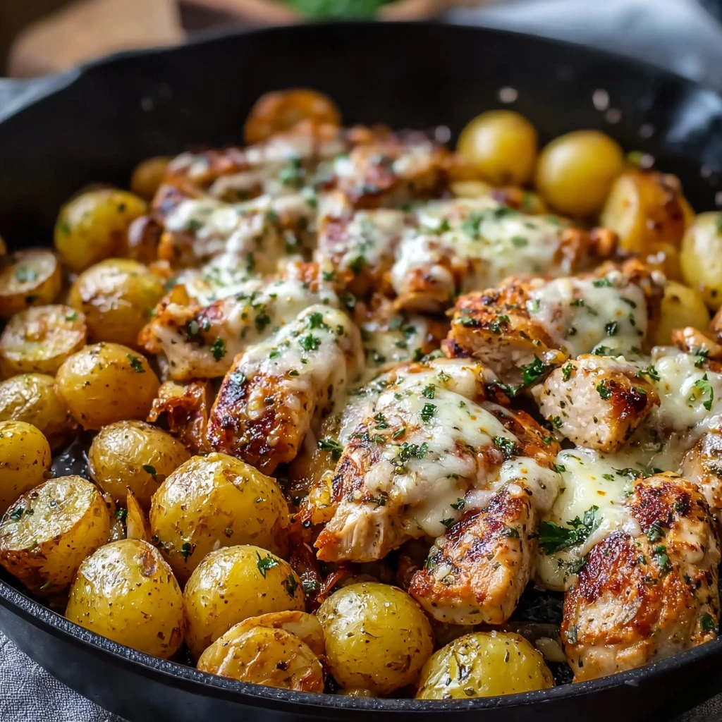 Garlic Parmesan Chicken Potatoes Onepan Dinner