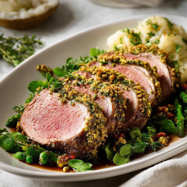 Irresistible Pistachio Mint Crusted Lamb Roast Recipe