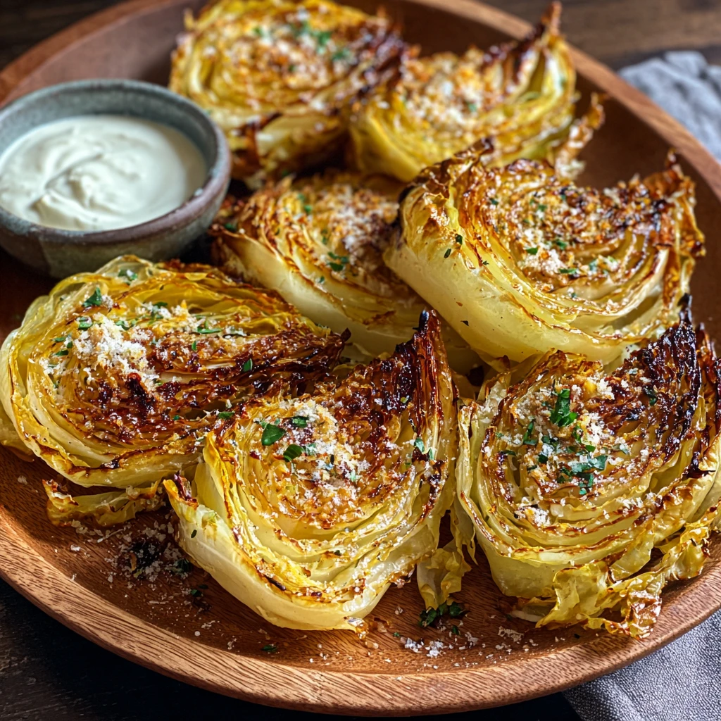 Irresistible Roasted Cabbage Wedges Garlic Aioli