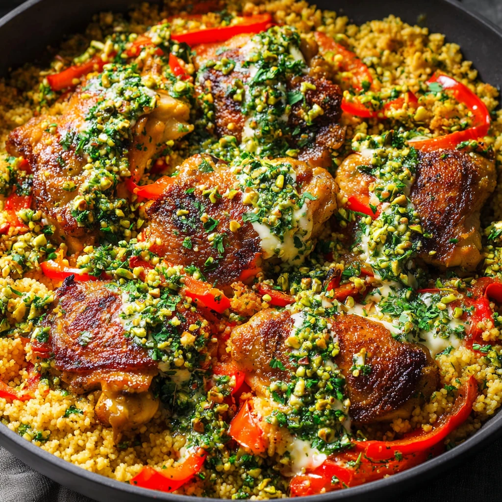 Mediterranean Chicken Couscous Pistachio Gremolata