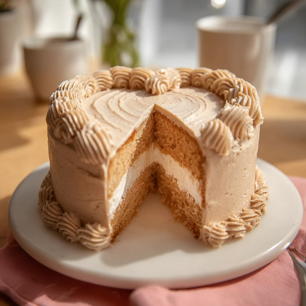 Beige Heart Cake