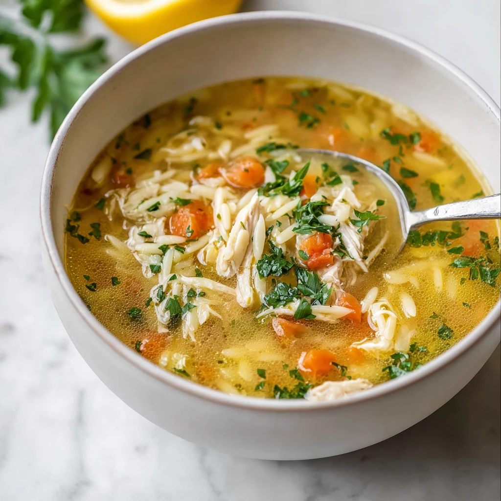 Easy Lemon Chicken Orzo Soup