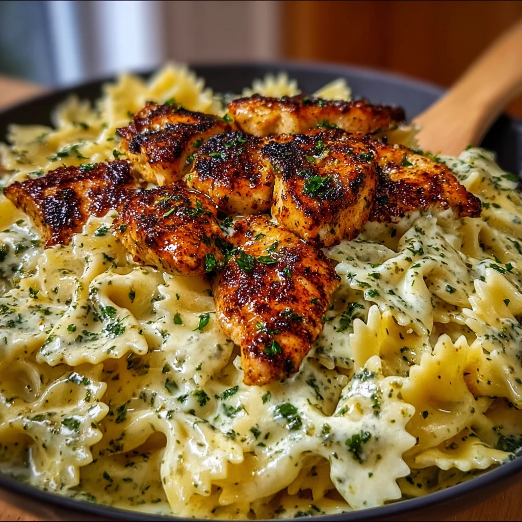 Garlic Butter Chicken Bowties with Cheesy Mozzarella Cream Sauce