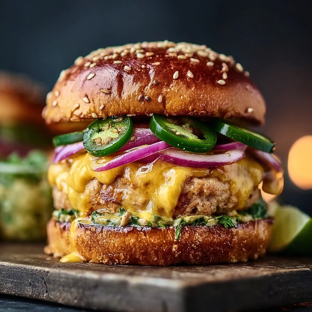 Jalapeño Cheddar Turkey Burgers