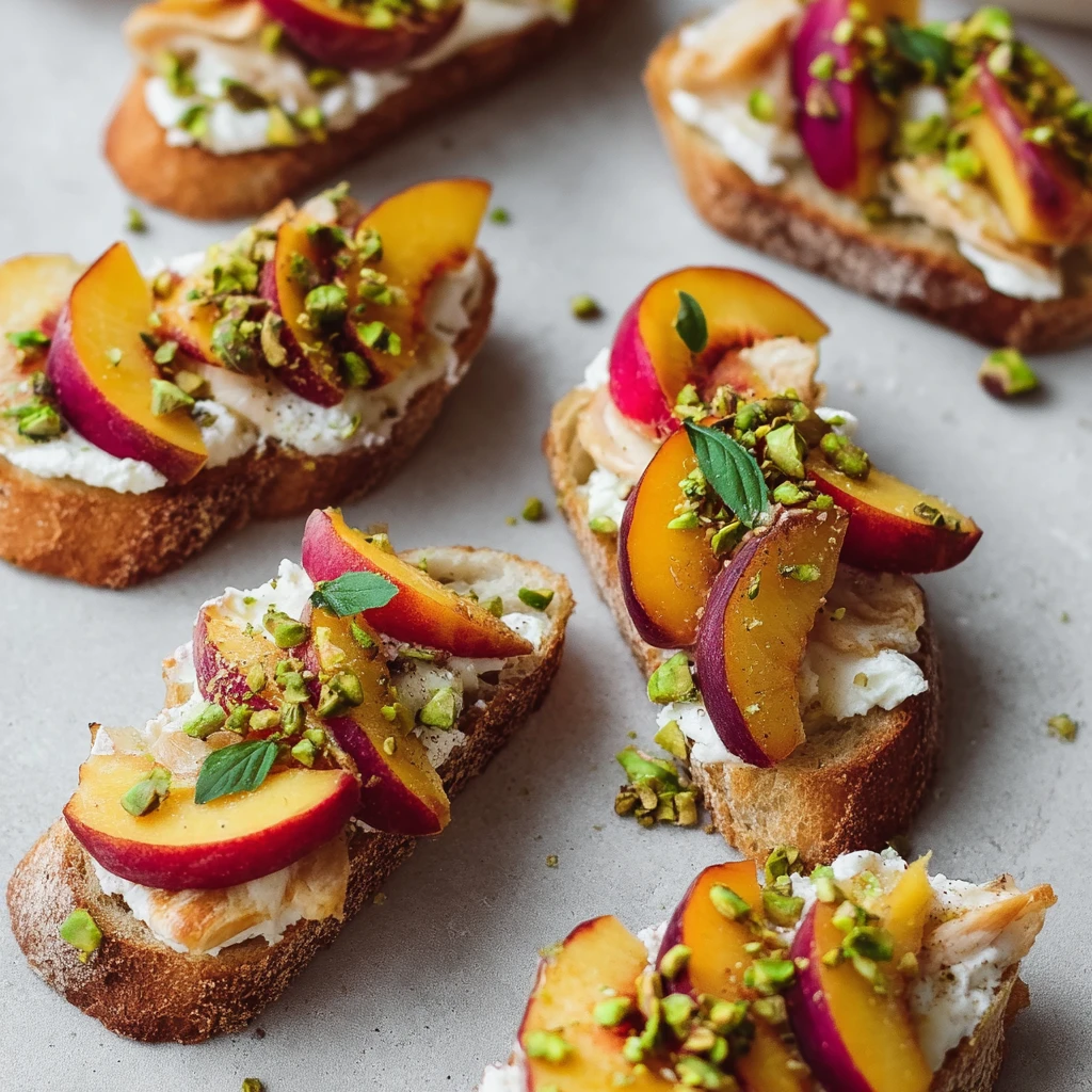 Peach Burrata Bruschetta with Chicken