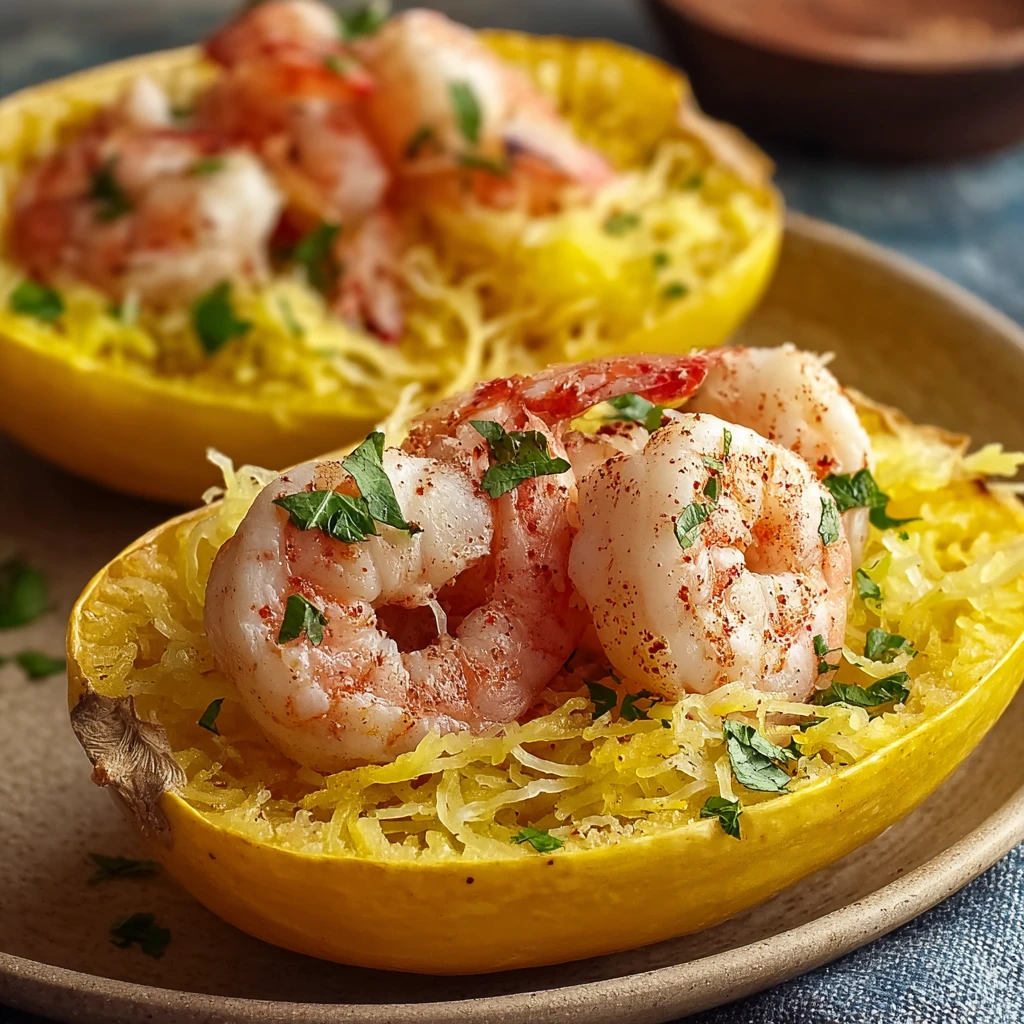 Shrimp Scampi Squash Shells