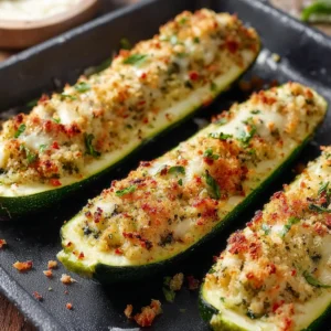 Chicken Parmesan Stuffed Zucchini Boats — Easy, Cheesy & Low Carb Summer Dinner