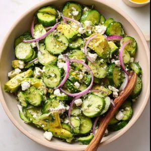 15-Minute Avocado Cucumber Salad with Feta