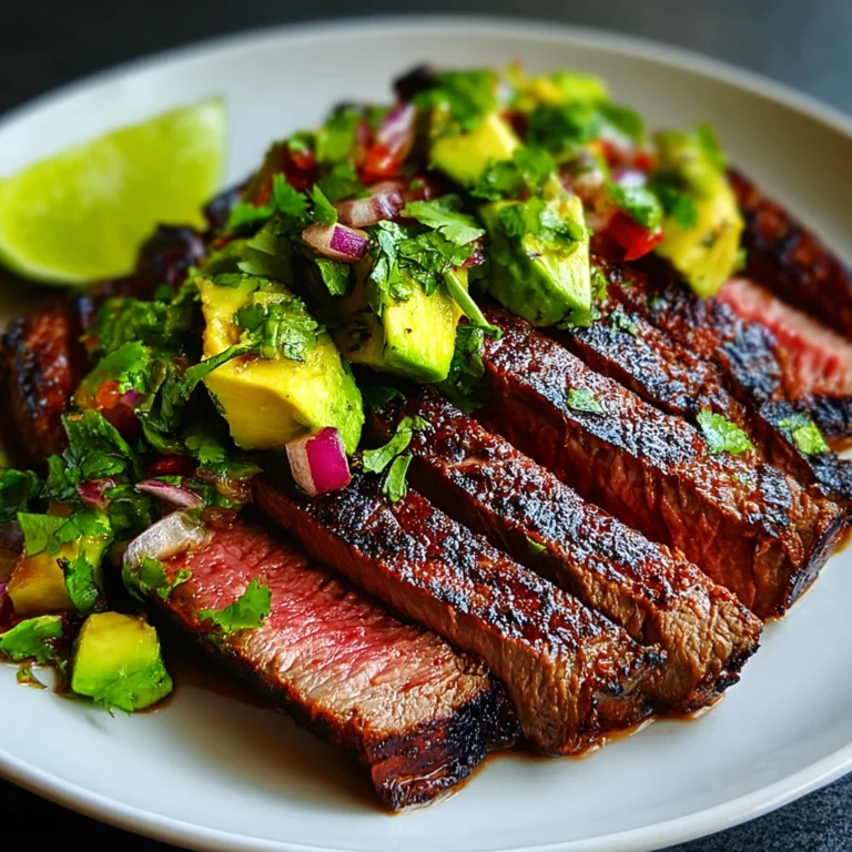 Create Chili Lime Flank Steak Avocado Salsa