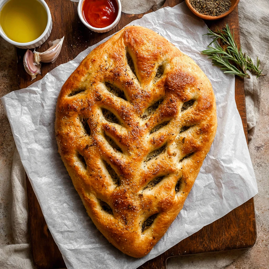 Homemade Fougasse Frenchstyle Flatbread