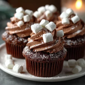 Hot Cocoa Cupcakes With Marshmallow Frosting