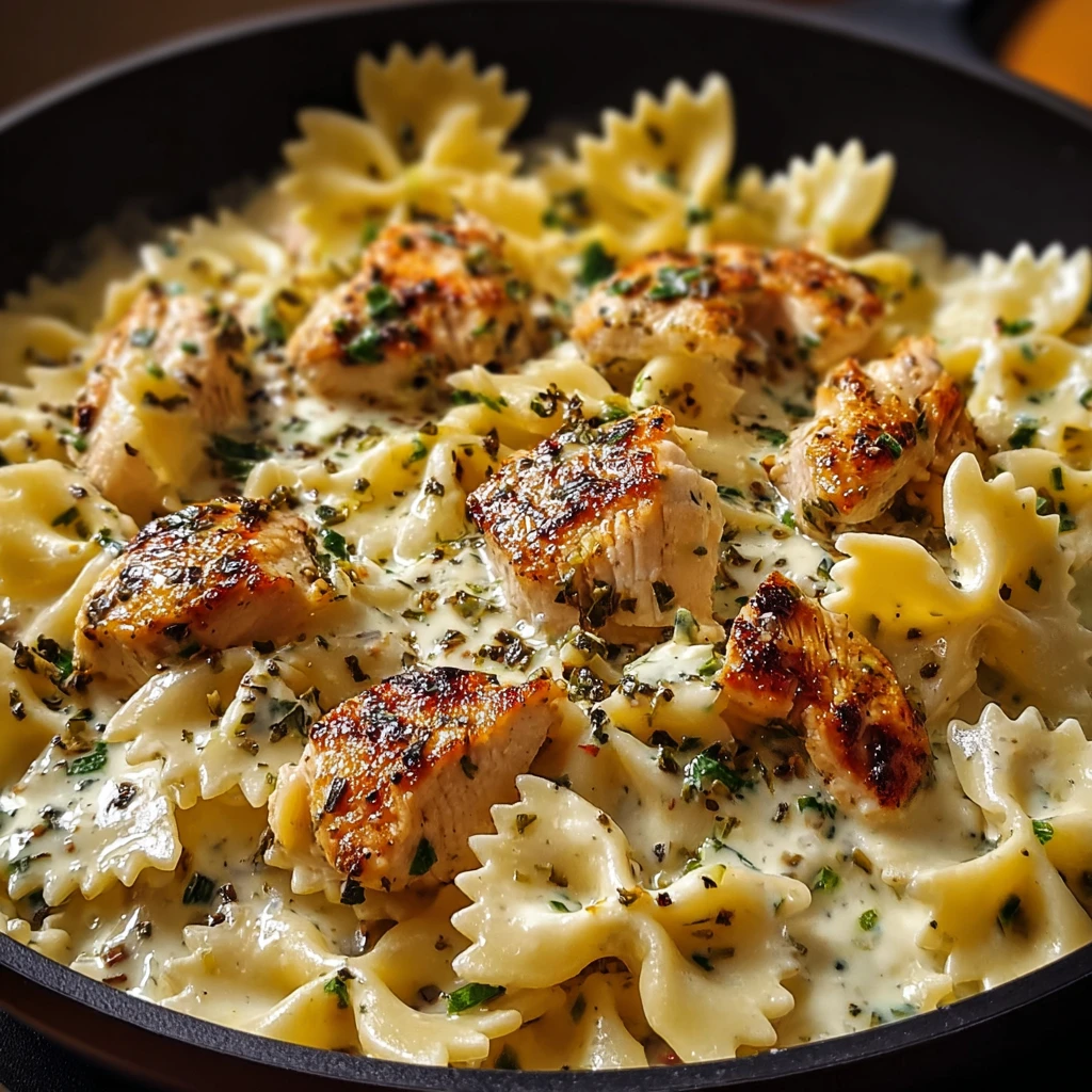 Indulge in Mozzarella Garlic Butter Chicken Bowties Today!