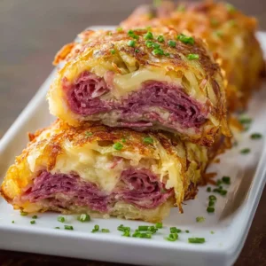 Keto Crispy Reuben Roll-Ups