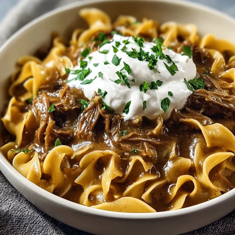 Make Cozy Crock Pot French Onion Beef Noodles