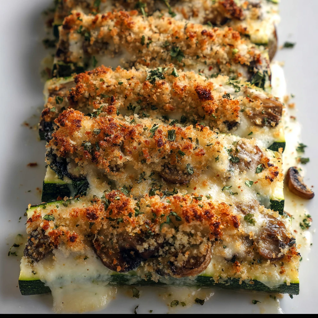 Mushroom Spinach Zucchini Lasagna Loaf