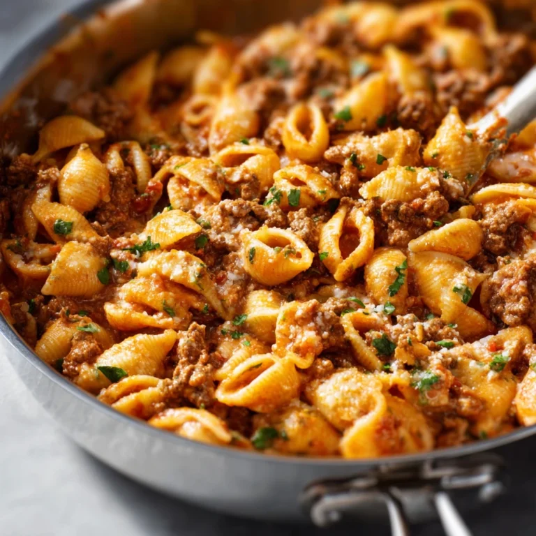 Onepot Creamy Beef Shells
