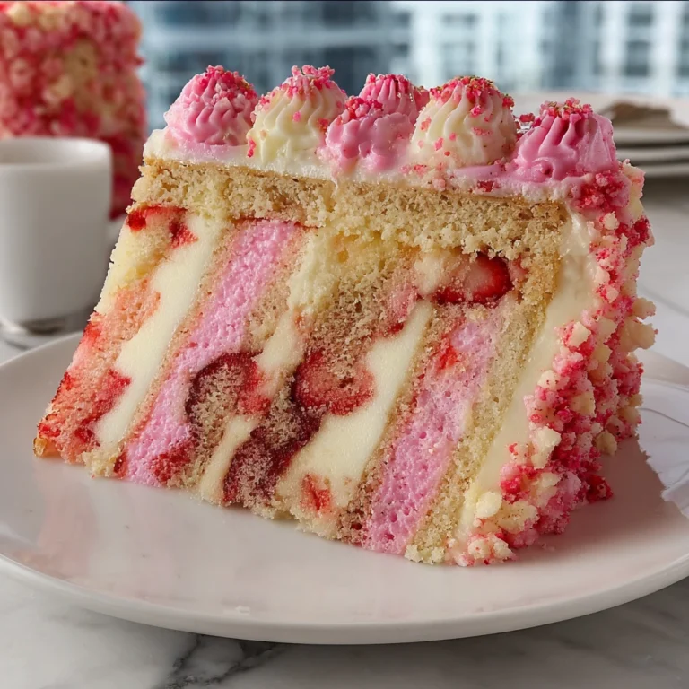 Strawberry Crunch Cheesecake Cake Amazing Steps Perfect Layers