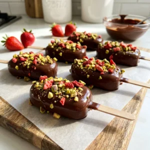 5-ingredient Chocolate Strawberry Cluster Pops