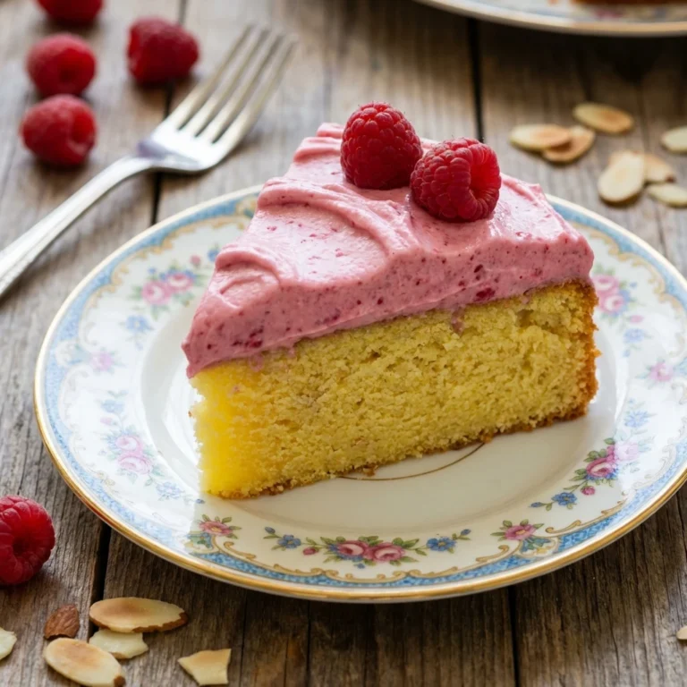 Almond Cake Raspberry Frosting