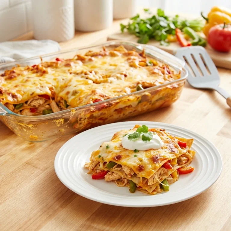 Easy Chicken Fajita Lasagna Pie recipe with step-by-step instructions