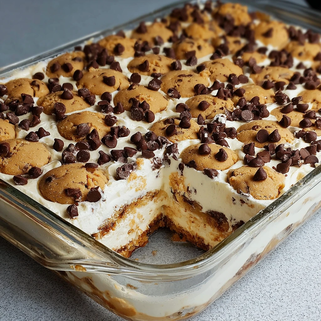 Easy Chocolate Chip Cookie Dough Cheesecake Bars recipe with step-by-step instructions