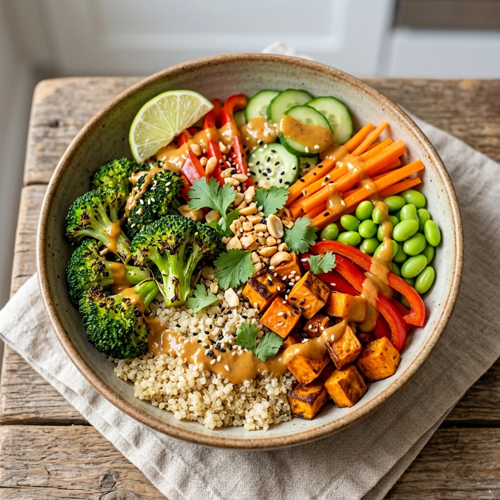 Create Flavorful Thai Peanut Sweet Potato Buddha Bowl