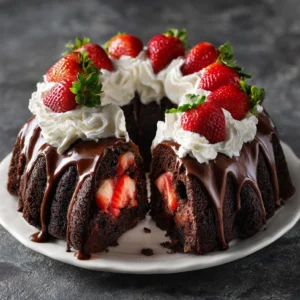 Easy Homemade Strawberry Chocolate Cake