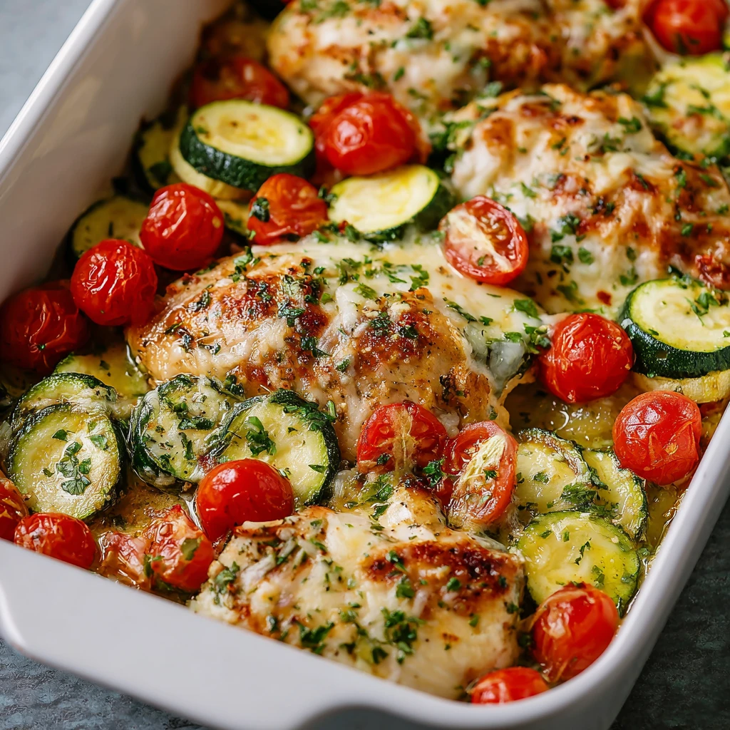 Easy Mediterranean Chicken Zucchini Bake – Healthy One-Pan Dinner