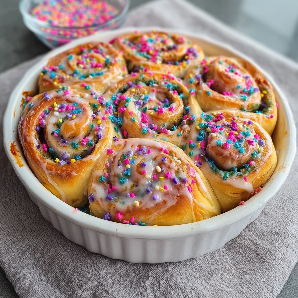 Funfetti Sweet Rolls: Amazing Soft Birthday Rolls in 10 Steps
