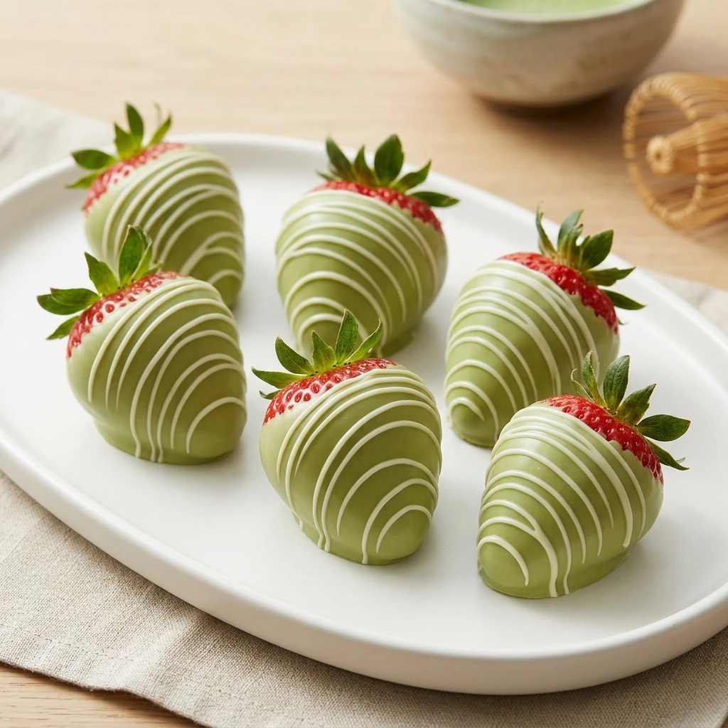 Matcha Chocolate Covered Strawberries
