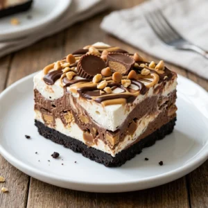 No-Bake Chocolate Peanut Butter Mousse Dessert Recipe