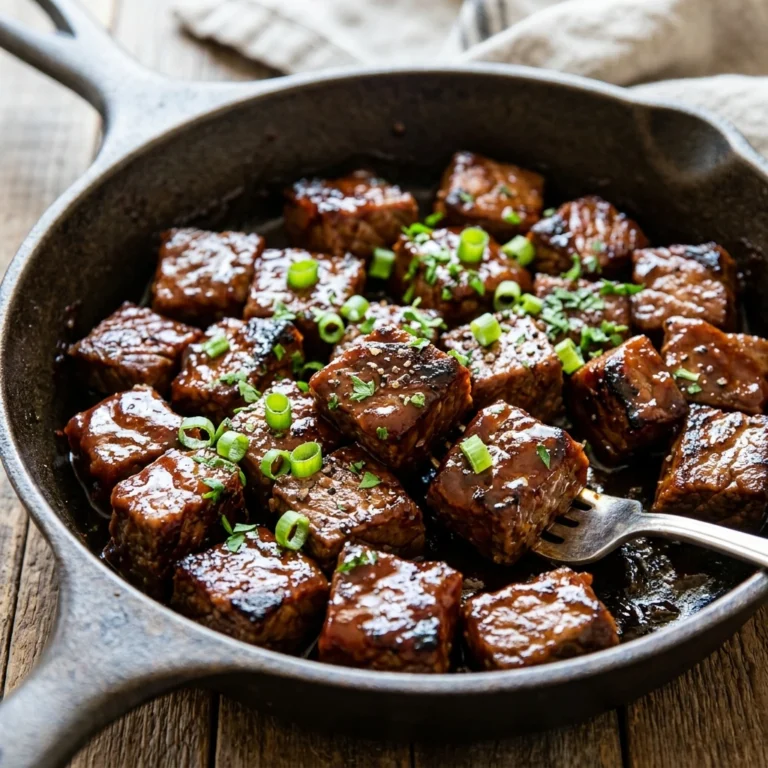 One Skillet Sweet and Smoky BBQ Steak Bites recipe image