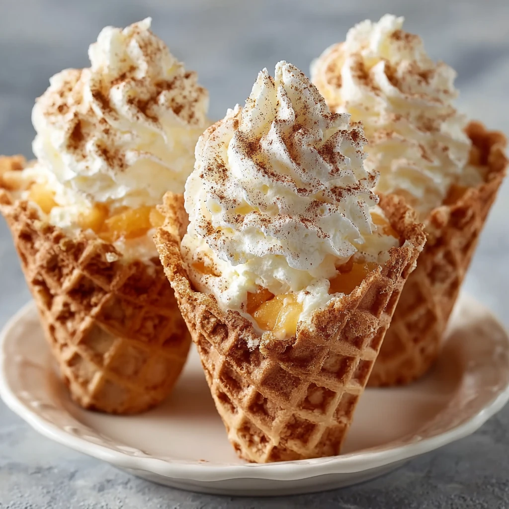 Peach Cobbler Cheesecake Cones