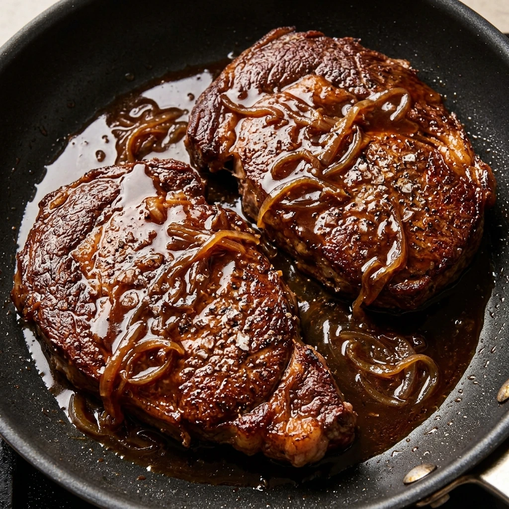 Steak with Onion Juice Sauce recipe image
