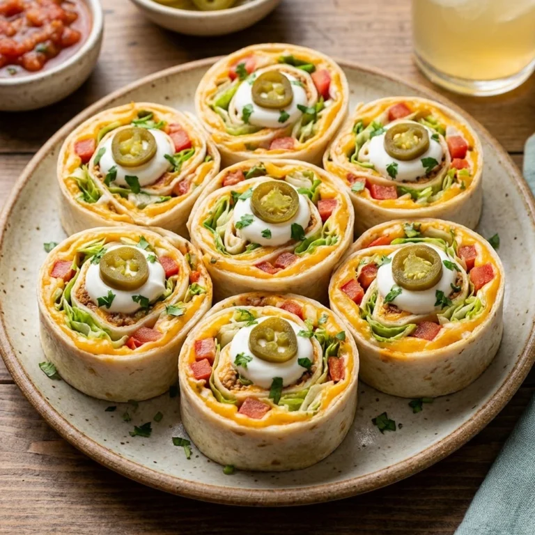 Easy Taco Cream Cheese Pinwheels recipe with step-by-step instructions