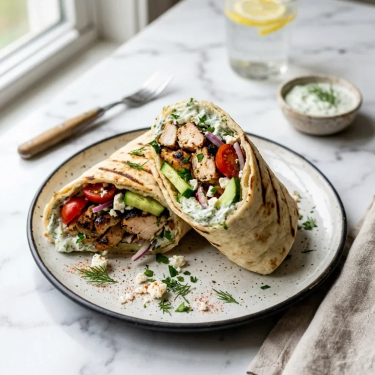 Greek chicken wraps