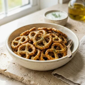 Baked Dill Pickle Pretzels