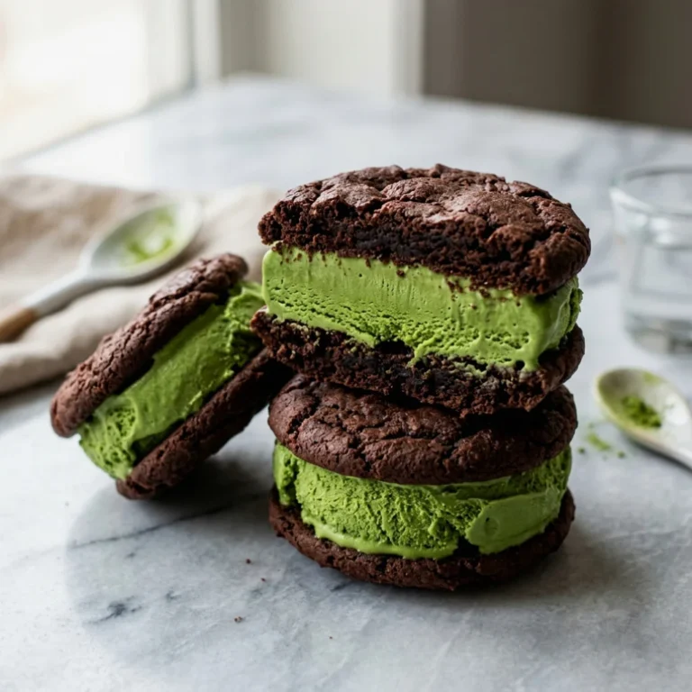 Matcha green tea ice cream sandwiches