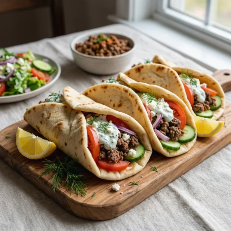 Mediterranean Ground Beef Gyros