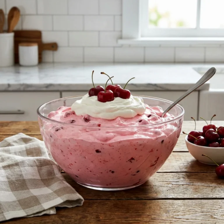 Pink Cherry Jell-O Fluff Recipe